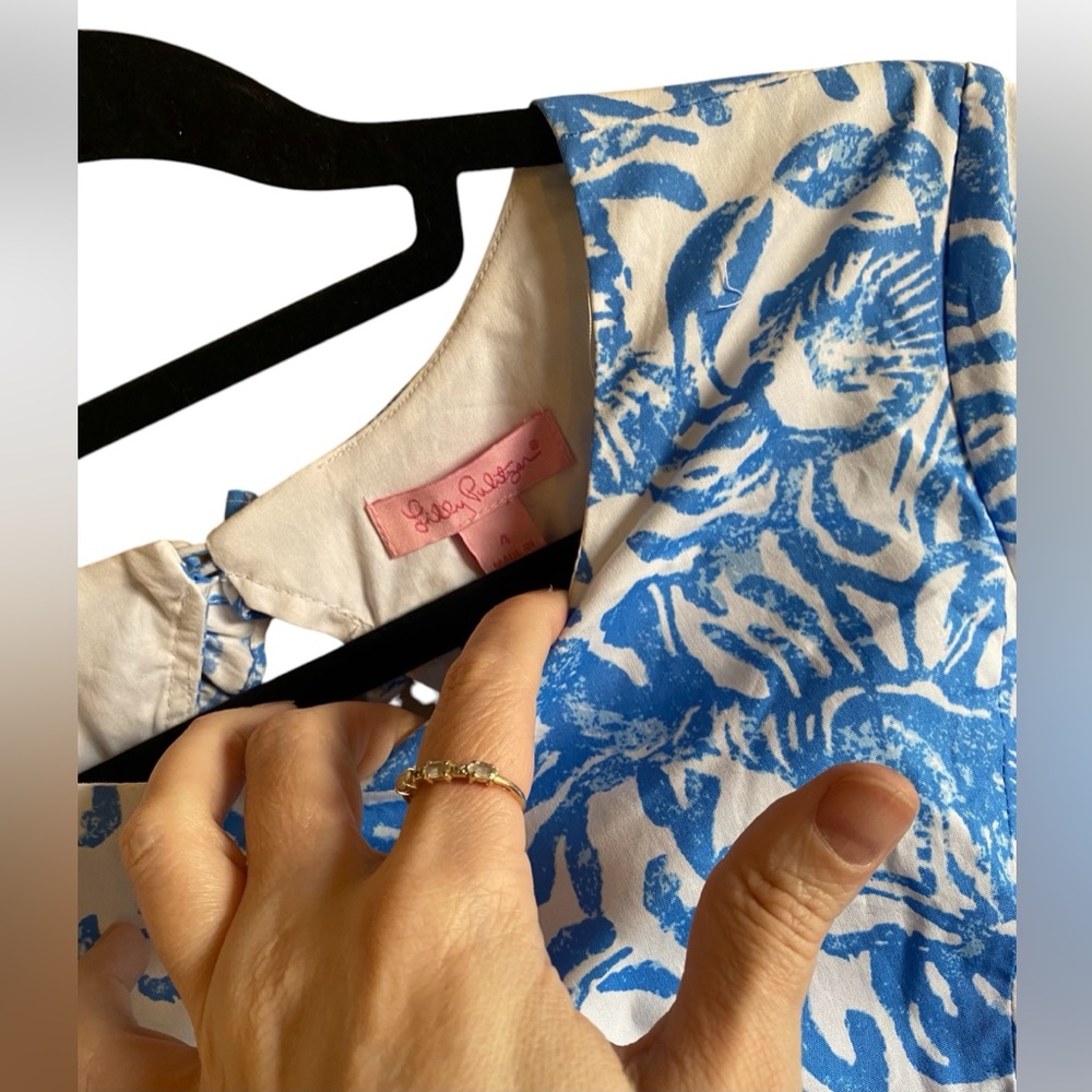 Lilly Pulitzer FIESTA STRETCH DRESS Resort White On A Roll Blue $198 size 4 NWT - Picture 6 of 10